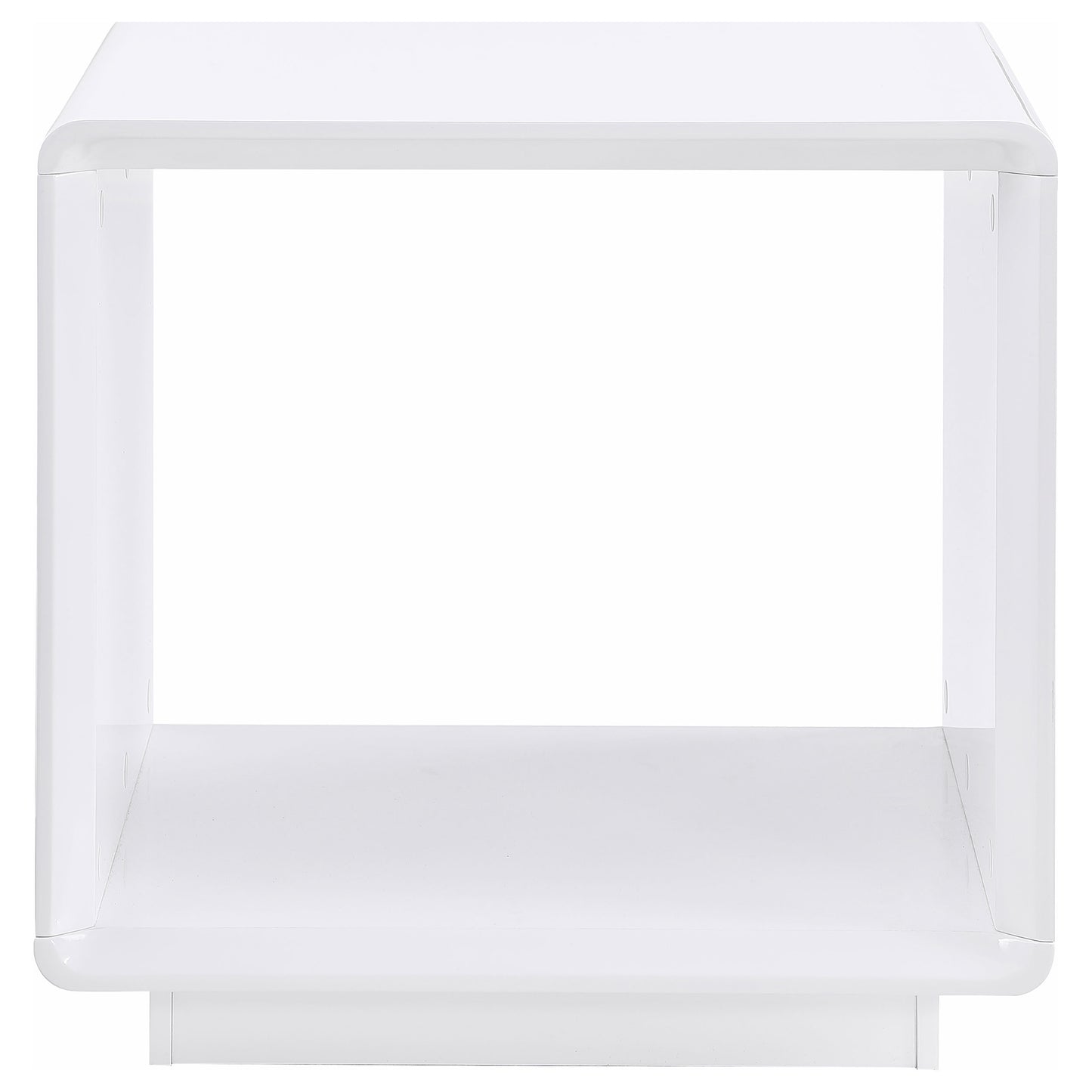 Paseo Square End Side Table White High Gloss