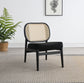 Rayo Rattan Cane Back Accent Chair with Padded Seat Black