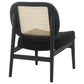 Rayo Rattan Cane Back Accent Chair with Padded Seat Black