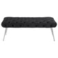 Ella Upholstered Tufted Bench Stainless Steel Legs Black