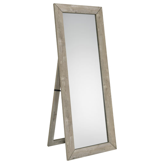 Cadence Tempered Glass Full Length Standing Mirror Grey Washed Oak