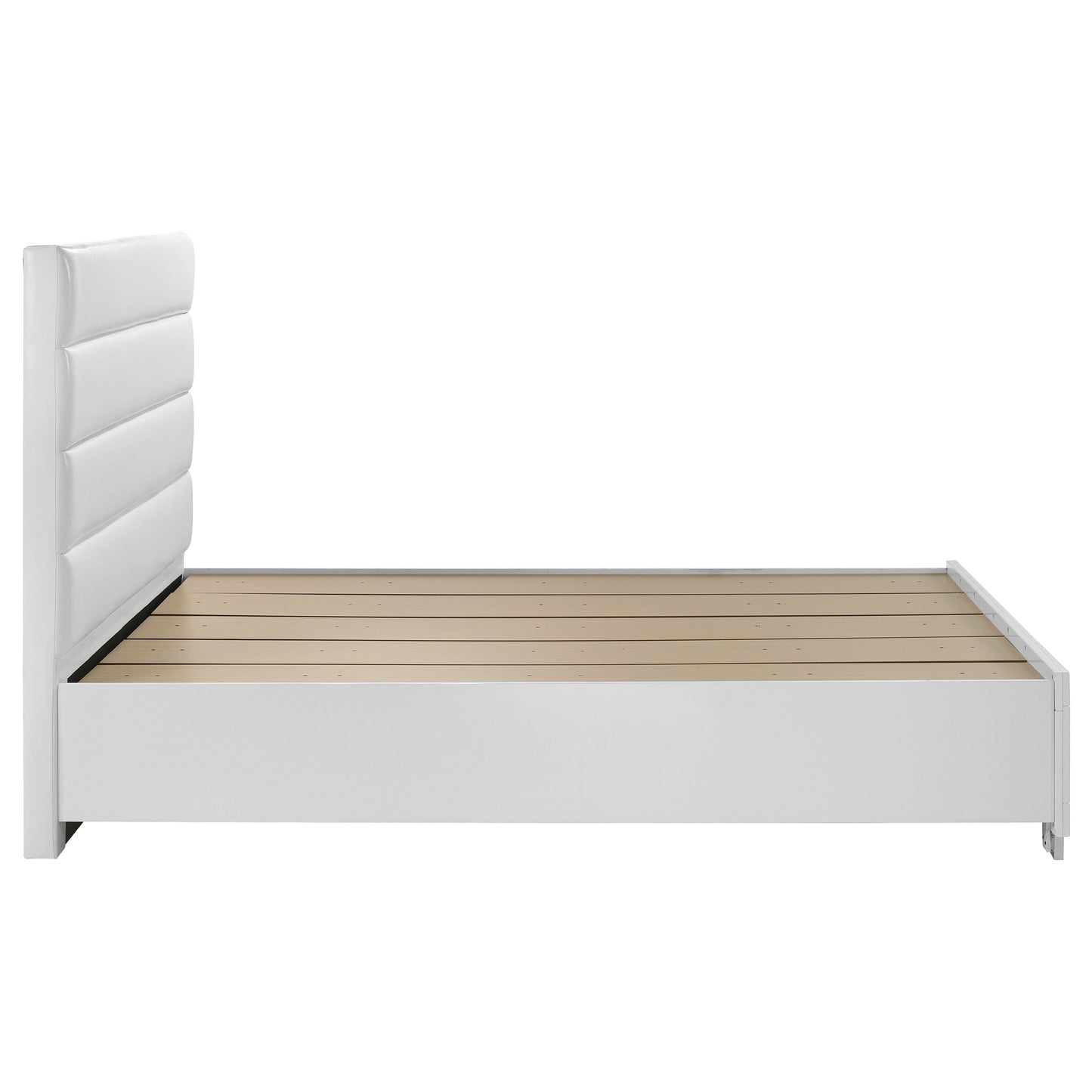 Felicity California King Storage Bed White High Gloss