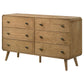 Robyn 6-drawer Dresser with Mirror Light Ash