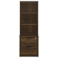 Westpark 3-shelf Bookcase USB and Lockable Drawer Dark Pine