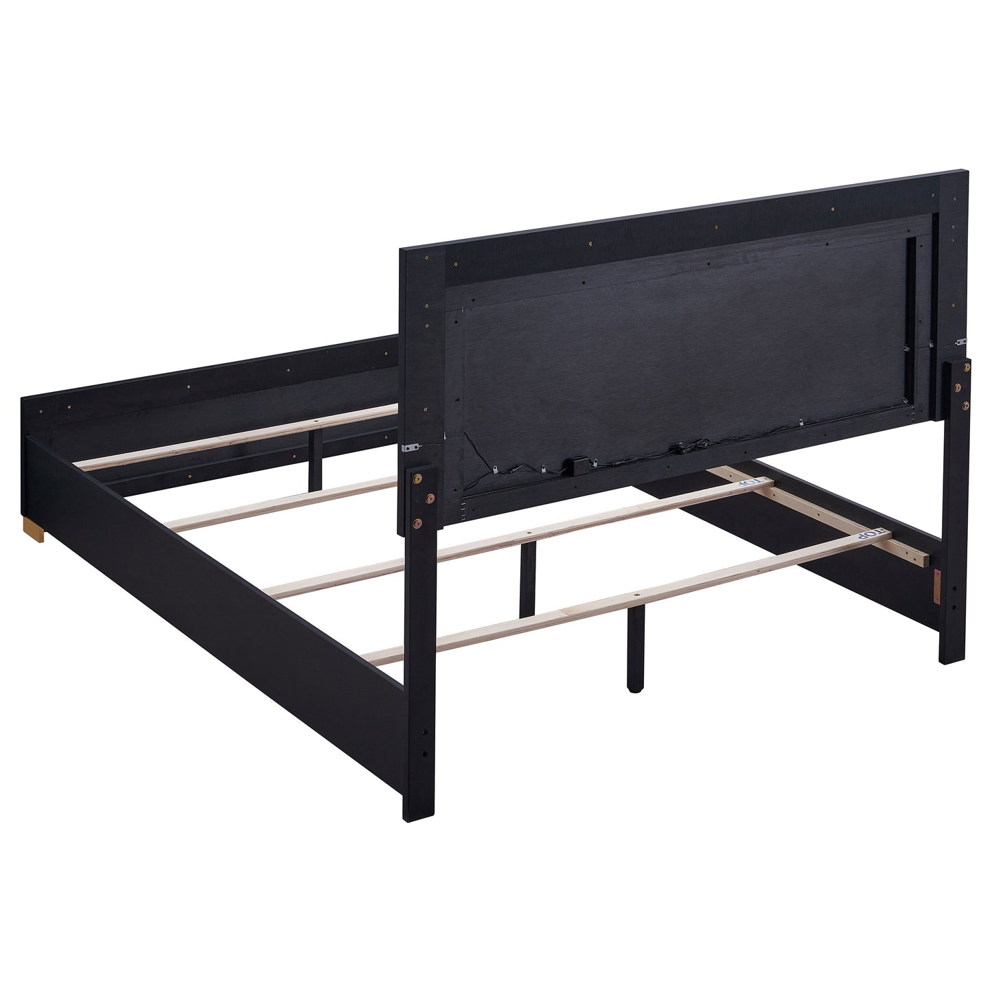 Marceline Wood Queen LED Panel Bed Black