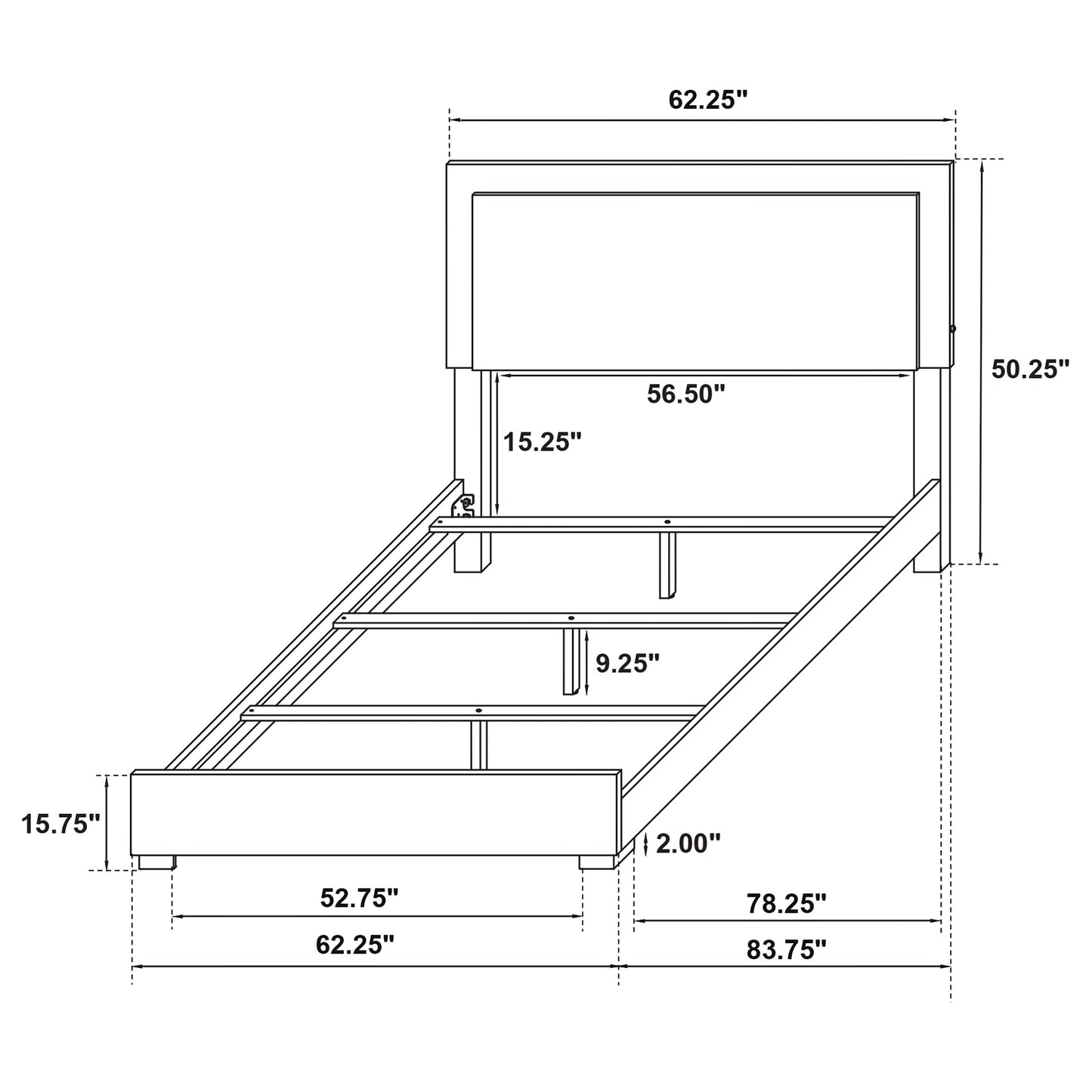 Marceline Wood Queen LED Panel Bed White