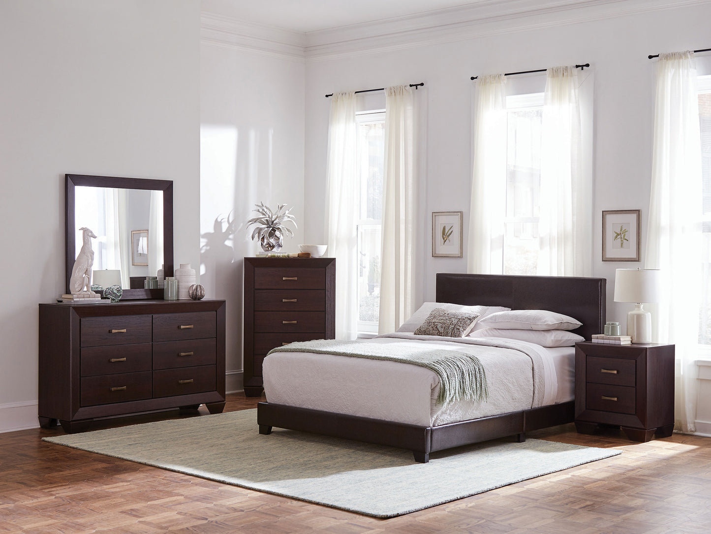 Dorian 5-piece Twin Bedroom Set Dark Cocoa