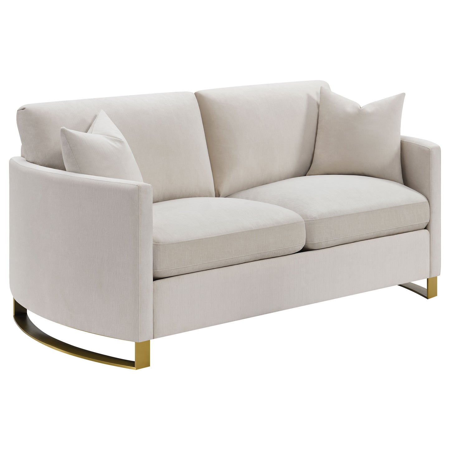 Corliss 2-piece Upholstered Arched Arm Sofa Set Beige