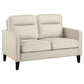 Jonah Upholstered Track Arm Loveseat Ivory