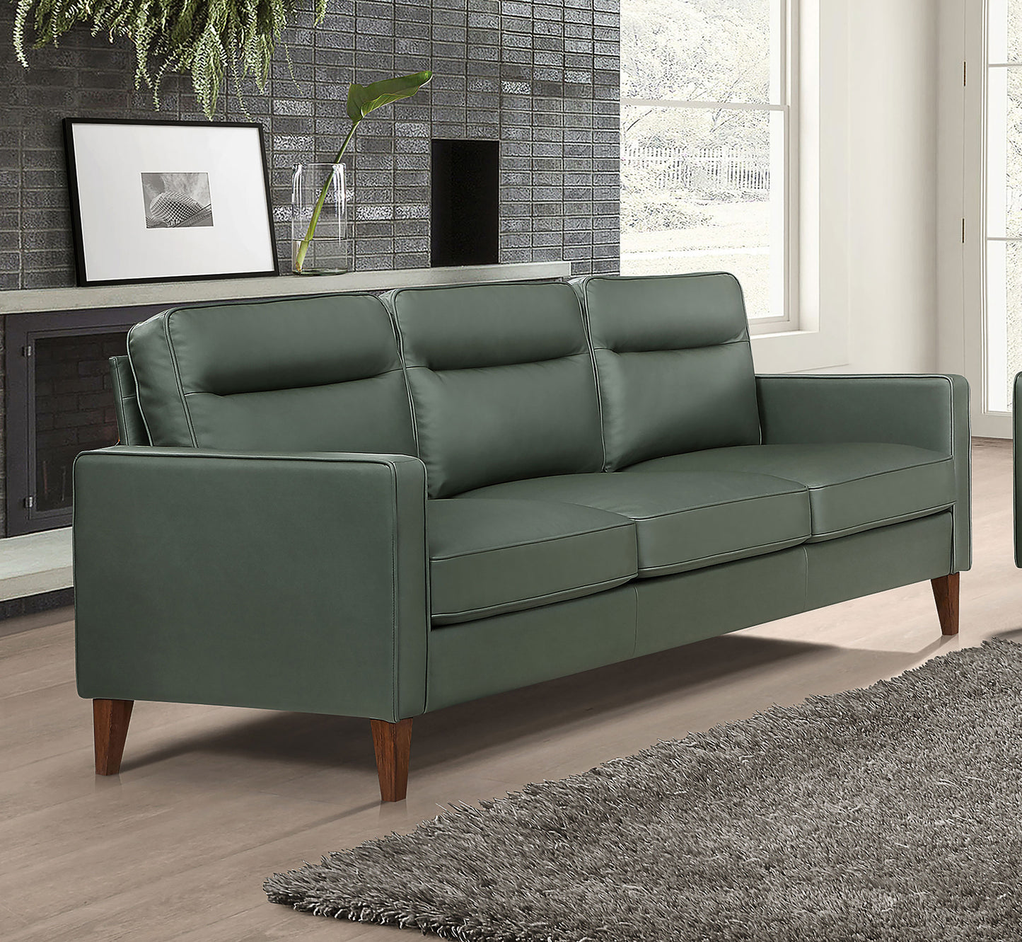 Jonah Upholstered Track Arm Sofa Green