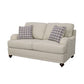 Glenn Upholstered English Arm Loveseat Light Grey and Blue