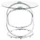 Warren 3-piece Oval Glass Top Coffee Table Set Chrome