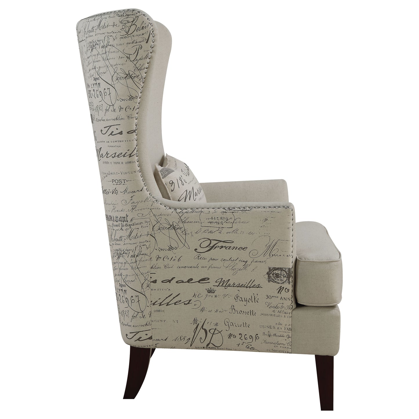 Pippin Upholstered High Wingback Accent Chair Cream