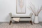 Farrah Velvet Upholstered Rolled Arm Storage Bench Beige