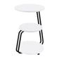 Hilly 3-tier Round Accent Side Table White and Black