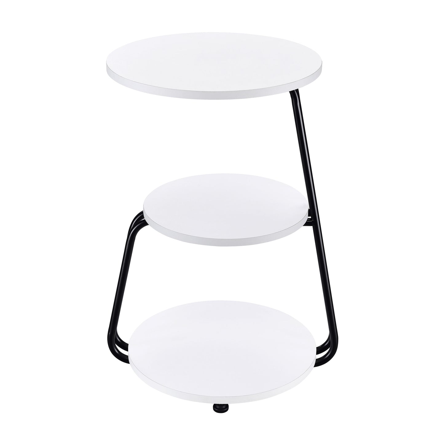 Hilly 3-tier Round Accent Side Table White and Black