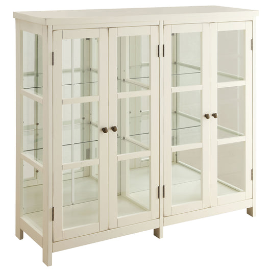 Sable 4-door Wood Accent Storage Display Cabinet Off White