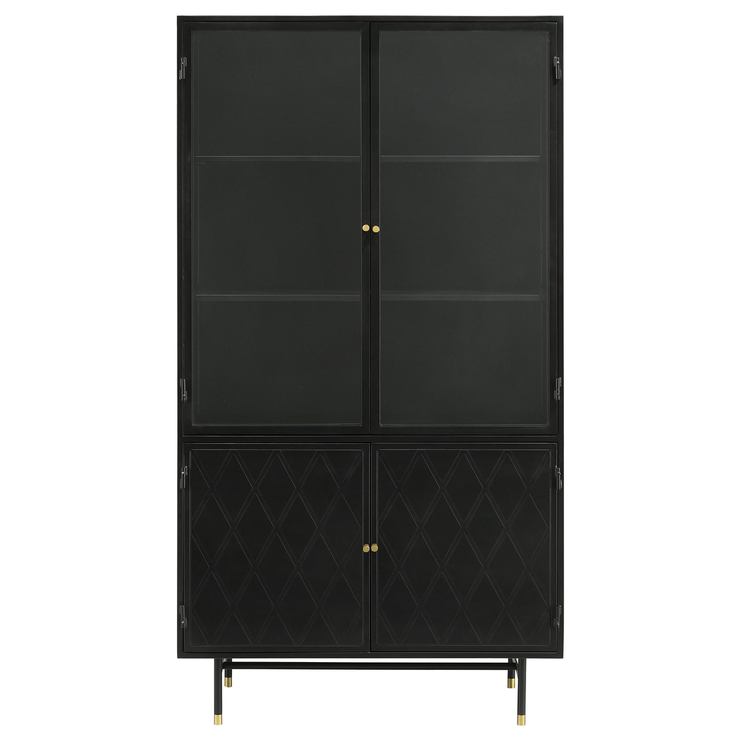 Santiago 4-door Metal Tall Storage Cabinet Matte Black