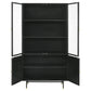 Santiago 4-door Metal Tall Storage Cabinet Matte Black