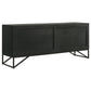 Riddell 4-door Wood Reeding Accent Cabinet Matte Black